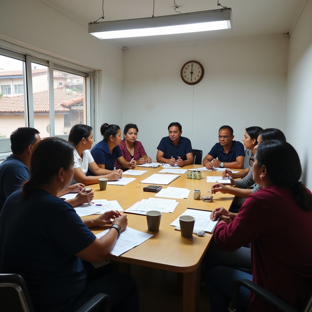 Community association members learning about organized savings structures